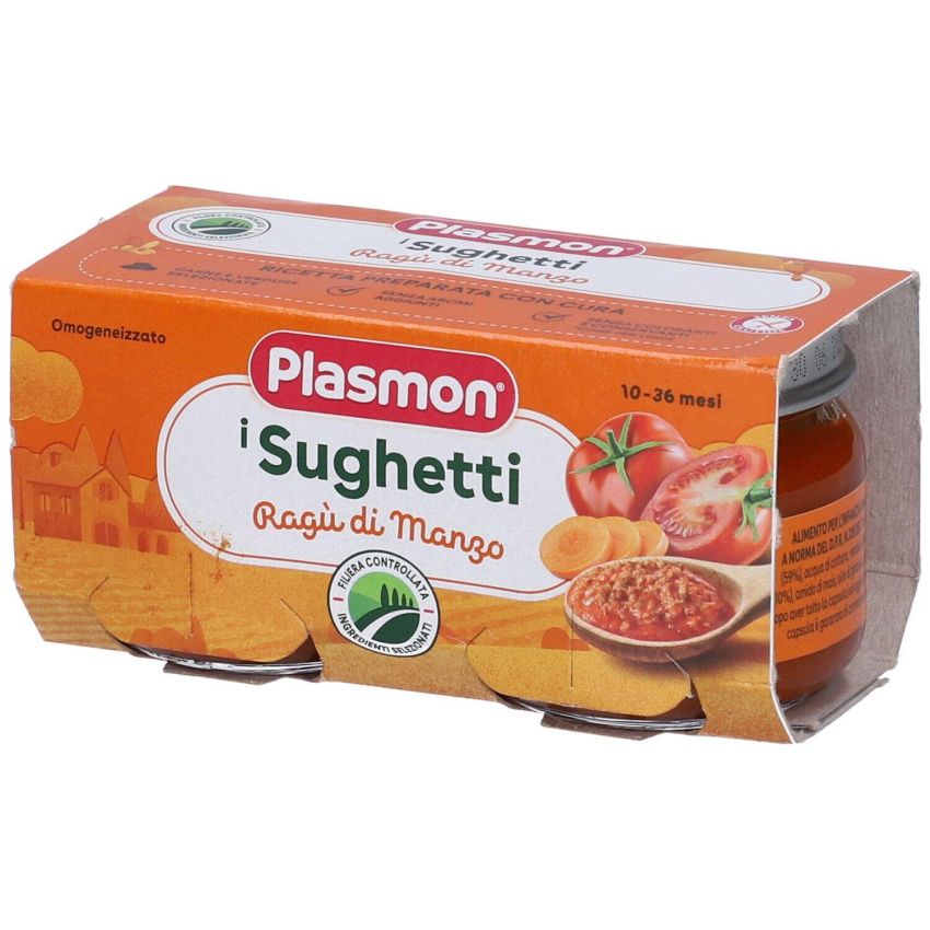 Plasmon Manzo Rag√π Salsa per Bambini dai 10 Mesi, Confezione da 2 x 80g
