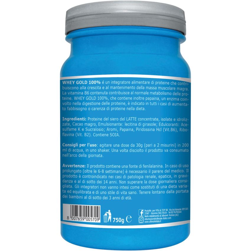 Ultimate Gold 100% Pure Cacao Whey Protein - 750g