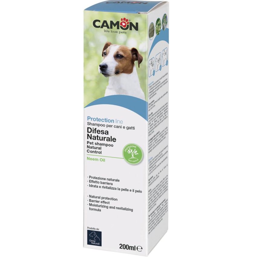 Shampoo Antiparassitario con Olio di Neem per Cani, Camon Protection, 200ml