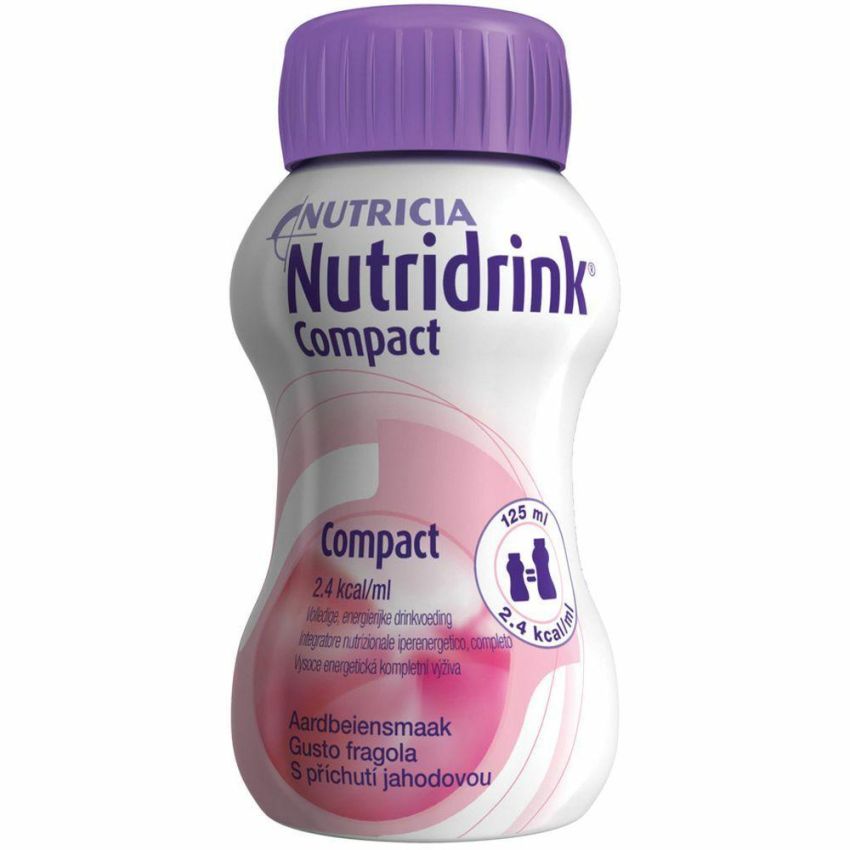 Fragola Nutridrink Compact con Fibre - Pack da 4 Pezzi