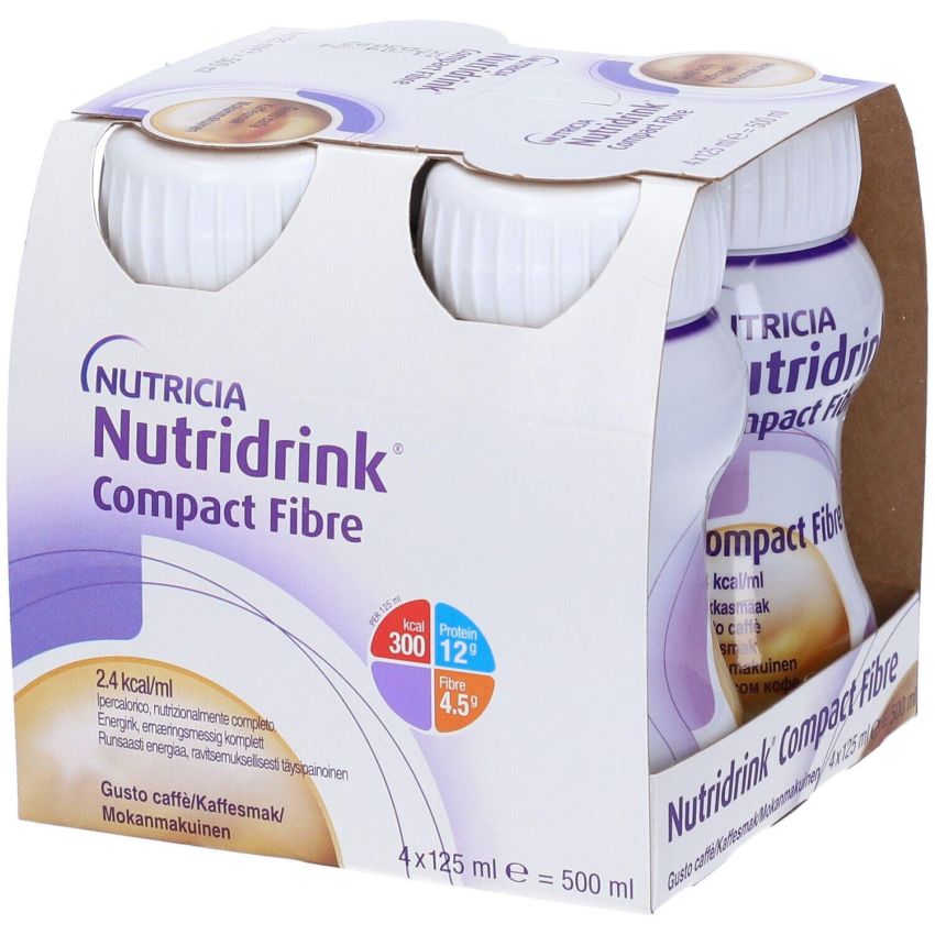 Nutridrink Compact Fibre Coffee - 125ml, Pacchetto di 4 Pezzi