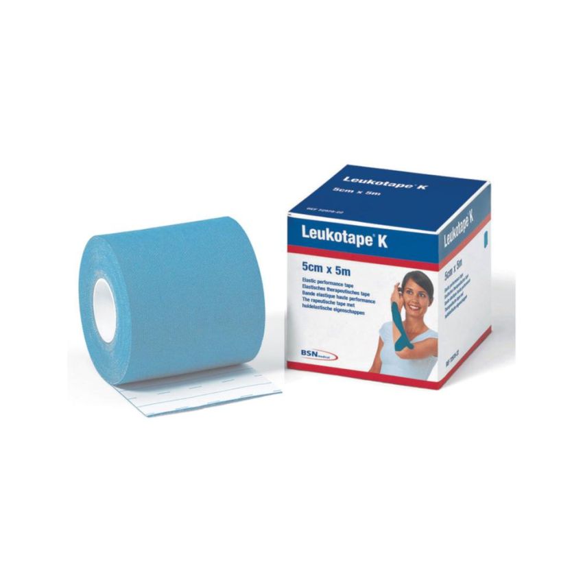 Nastro adesivo fisioterapico azzurro Leukotape K - 5 cm x 5 m