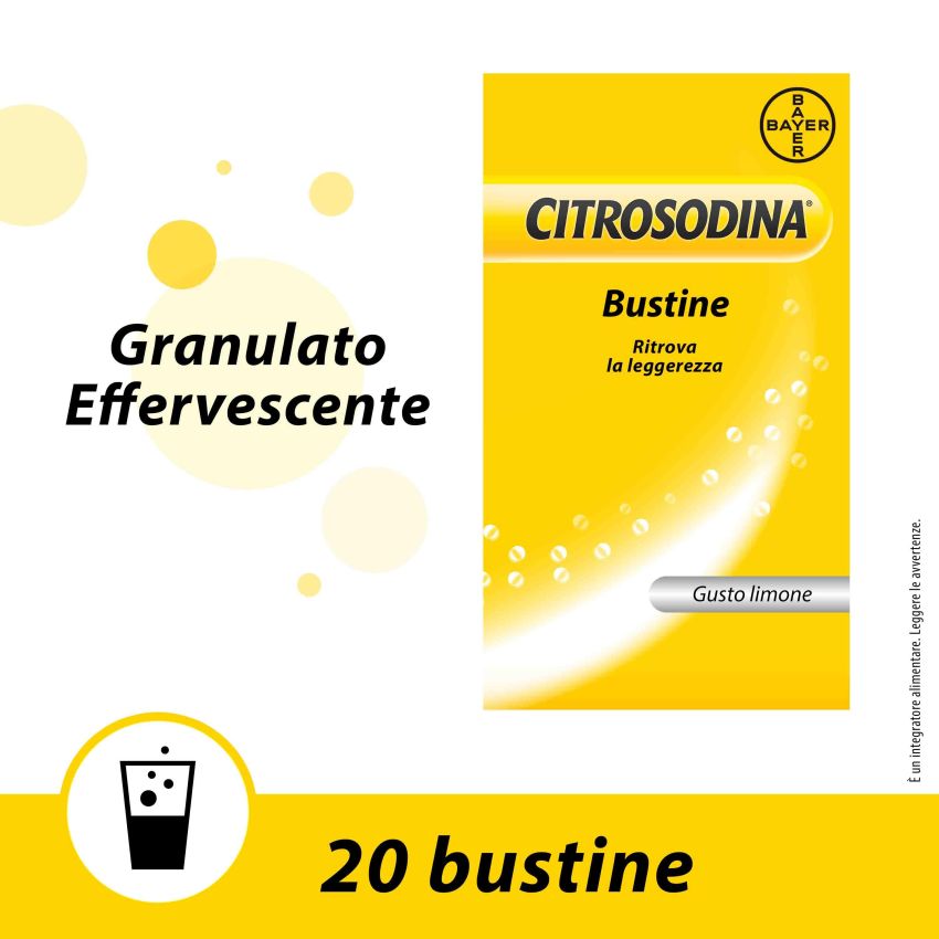 Citrosodina Effervescente con Calcio al Limone - 20 Bustine