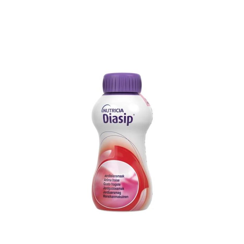 Danone Nutricia Diasip in Fragola - Pacco da 4 Bottiglie da 200ml