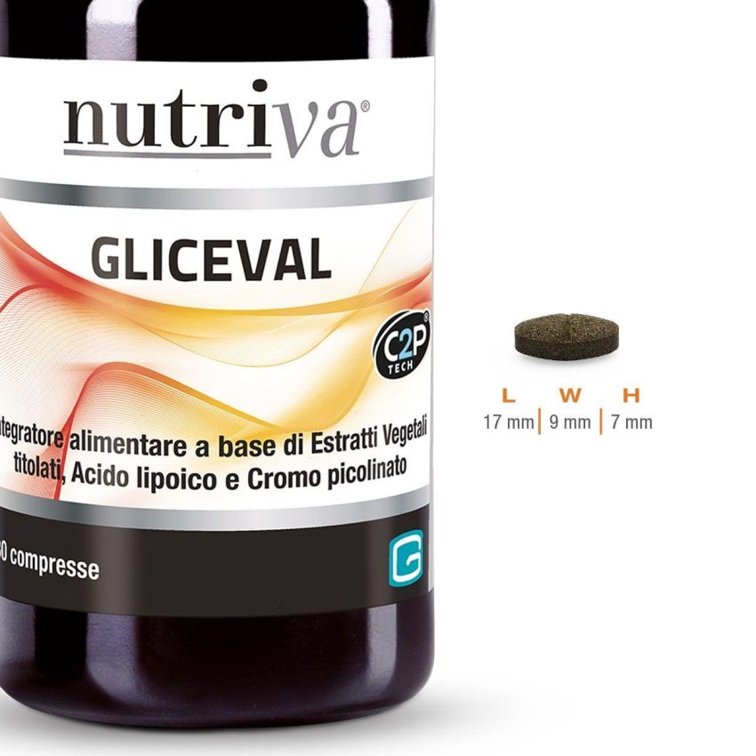 Nutriva Gliceval - Supplemento Nutrizionale in Compresse, Confezione da 30