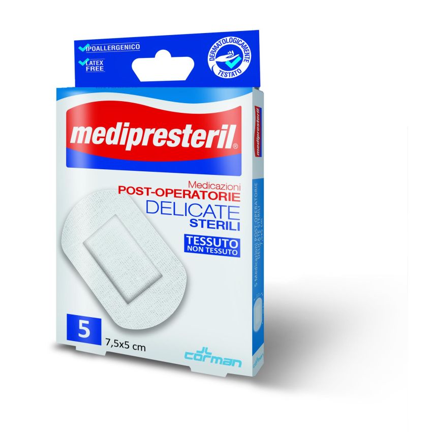 Medipresteril Medicazione Delicata Post-Operatoria 7,5x5cm - Pacco da 5 Pezzi