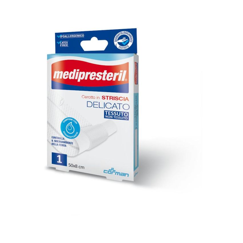 Medipresteril Cerotto Delicato in Striscia, Misura 8x50cm