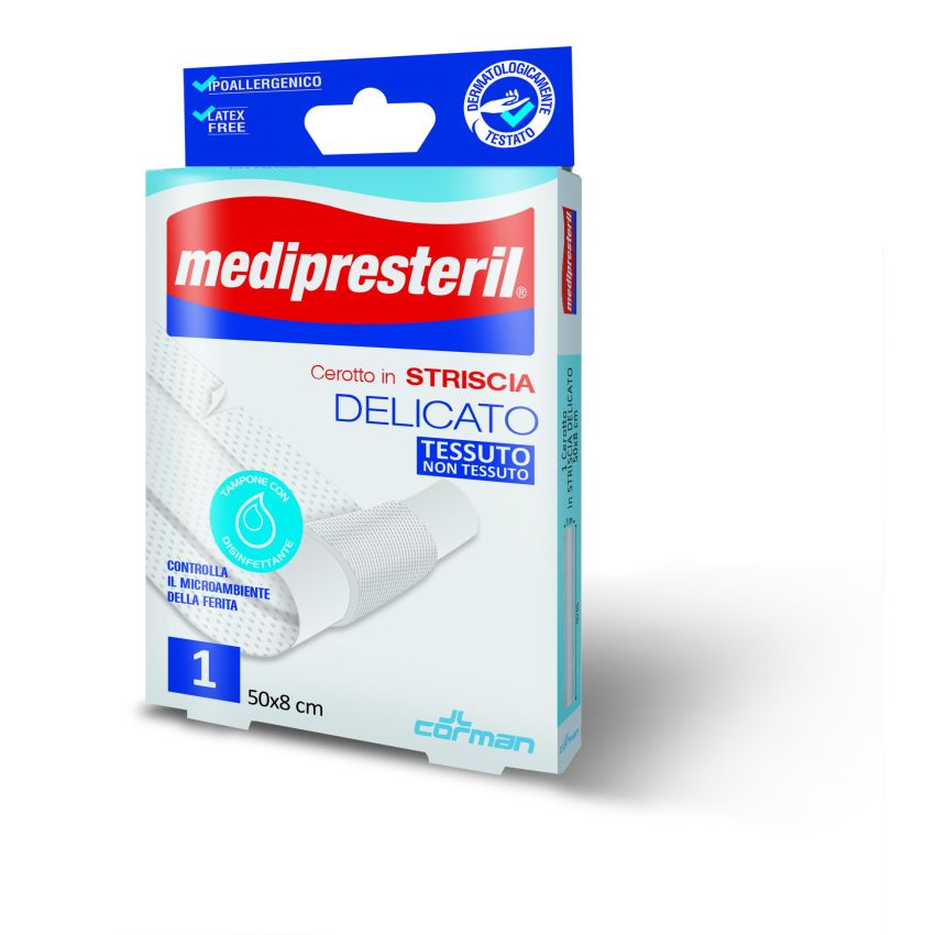 Medipresteril Cerotto Delicato in Striscia, Misura 8x50cm