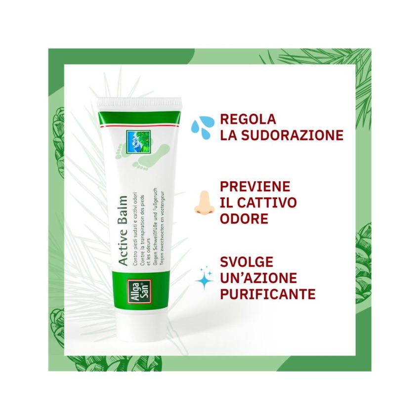 AllgaSan Balsamo Attivo Antiodore per Piedi Sudati, 50ml