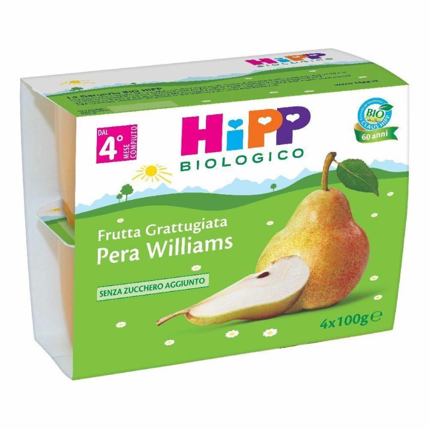 Hipp Bio Pera Williams Grattugiata Biologica - Pack 4x100g