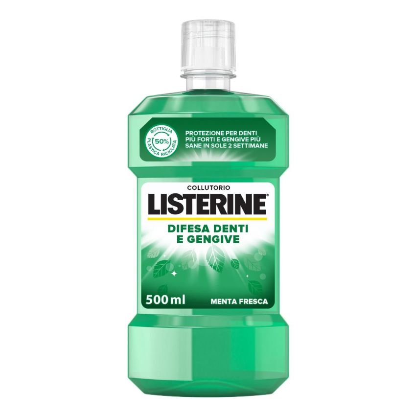 Listerine Collutorio 500ml per Difesa di Denti e Gengive