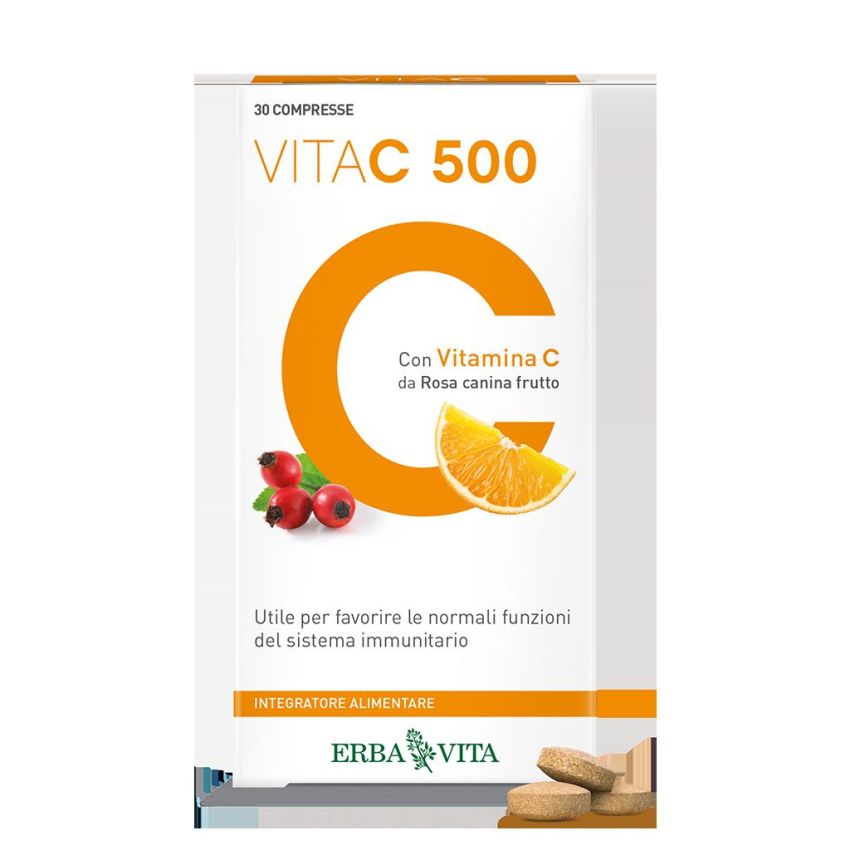 Erba Vita Vita C 500 - Integratore Vitaminico con 30 Compresse