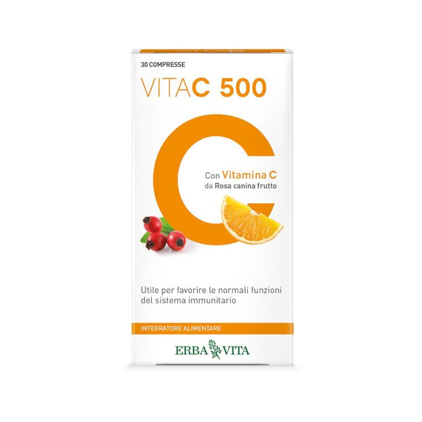 Erba Vita Vita C 500 - Integratore Vitaminico con 30 Compresse