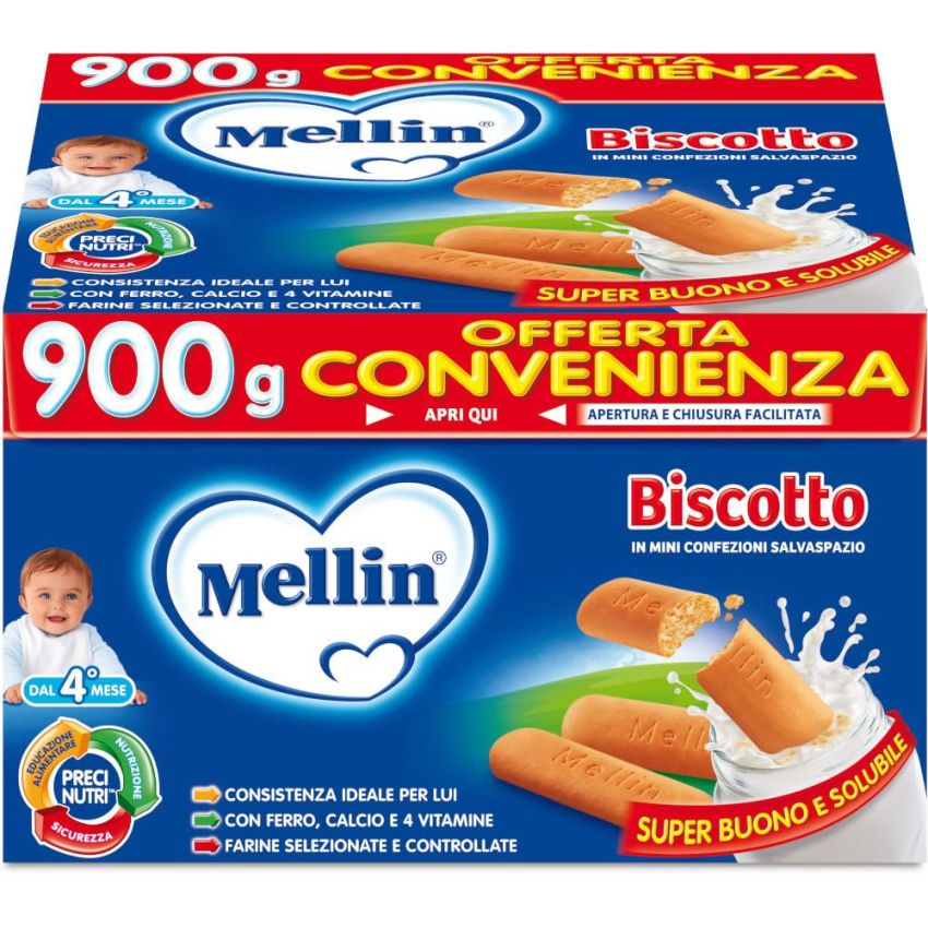 Mellin Biscotti Integrali per Bambini da 4 Mesi - 900g
