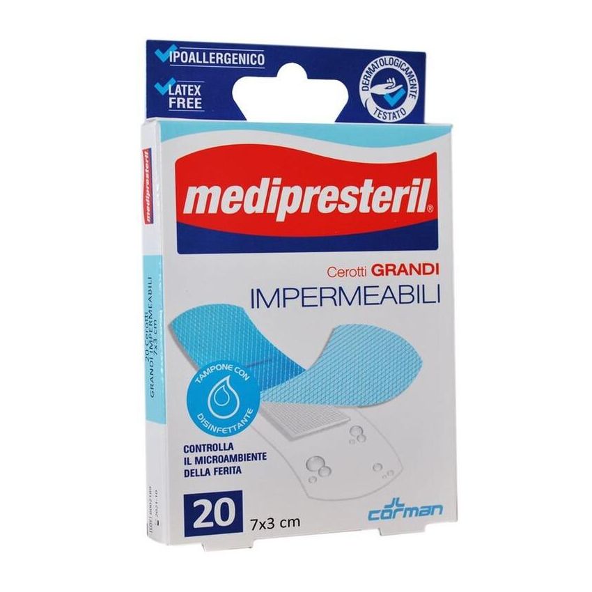 Medipresteril - Cerotti Impermeabili Grandi, 7x3cm, 20 Pezzi