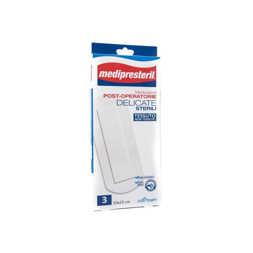 Medipresteril Medicazione Sterile Delicata Post-Operatoria 10x25cm 3 Pezzi