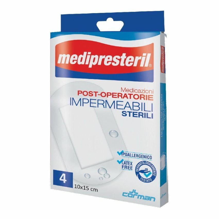 Medipresteril Medicazione Sterile Impermeabile 10x15cm - Set di 4 Pezzi
