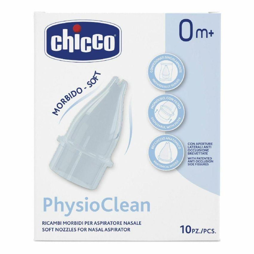 Chicco PhysioClean 10 Pezzi di Ricambio per Aspiratore Nasale
