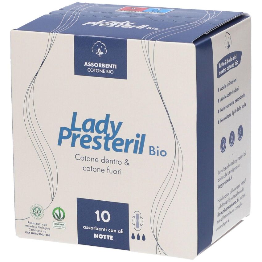 Presteril Bio Assorbenti Notturni Pocket per Donna - 10 Pezzi