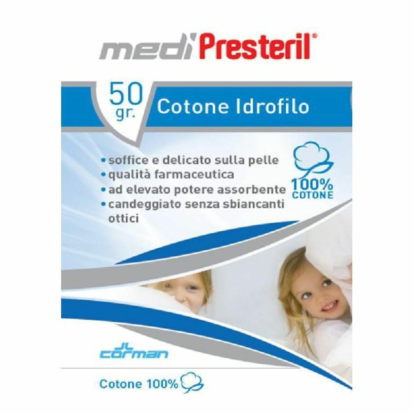Cotone Idrofilo Medipresteril da 50g per Cura Medica