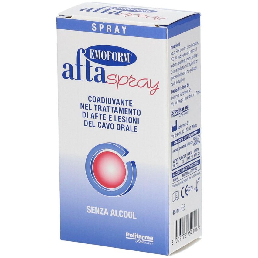 Emoform Aftaspray 15ml per Ustioni e Ferite Orali