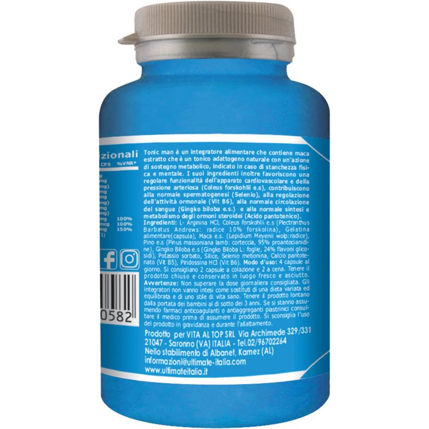 Ultimate Tonic Man - Barattolo da 67g con 80 Capsule Energizzanti