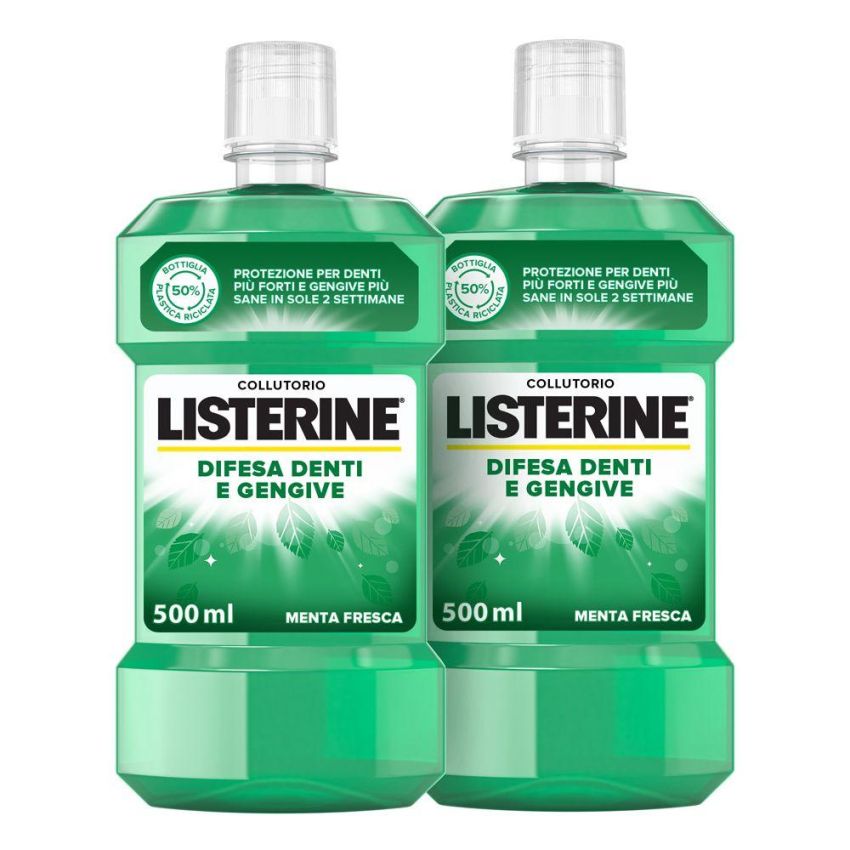 Listerine Difesa Avanzata per Denti e Gengive, Collutorio, Confezione Doppia da 500ml