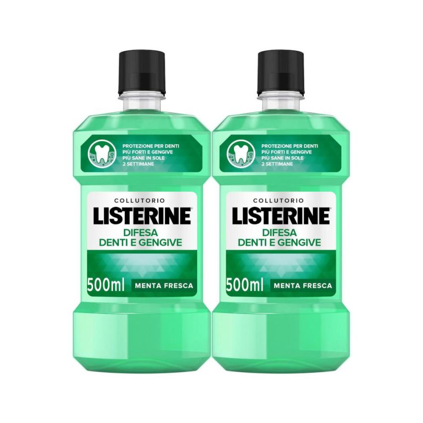Listerine Difesa Avanzata per Denti e Gengive, Collutorio, Confezione Doppia da 500ml
