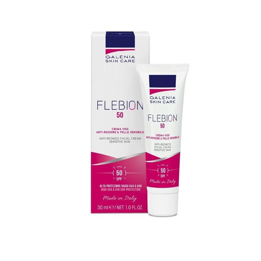 Flebion Crema Viso Anti-Rossori e Cuperose con SPF50+, 30ml