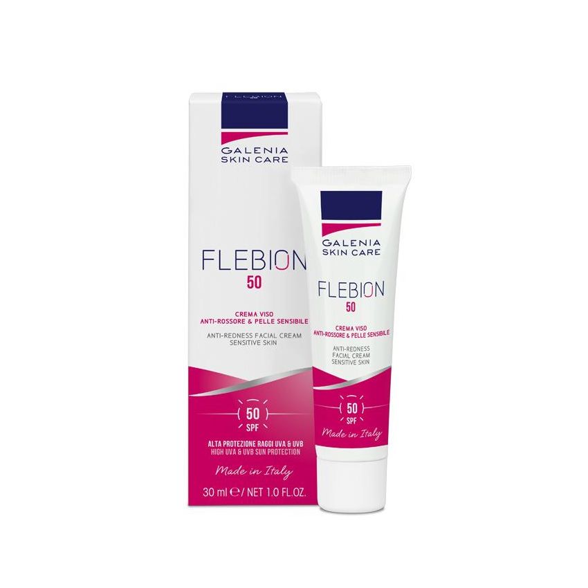 Flebion Crema Viso Anti-Rossori e Cuperose con SPF50+, 30ml
