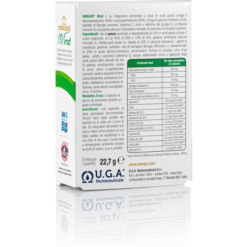 Omegor Mind - 30 Capsule Morbide per il Supporto Cognitivo