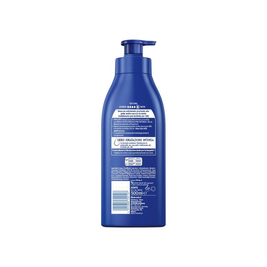 Nivea Body Crema Nutriente 500ml per Pelle Secca
