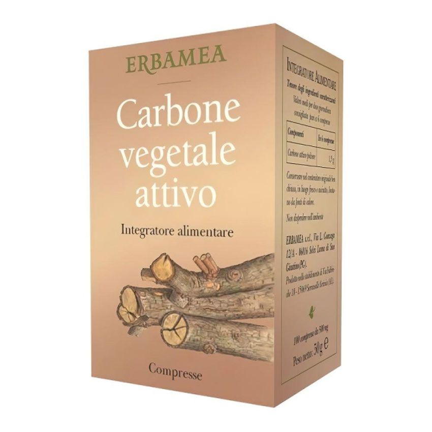 Erbamea 100 Compresse di Carbone Vegetale Attivo