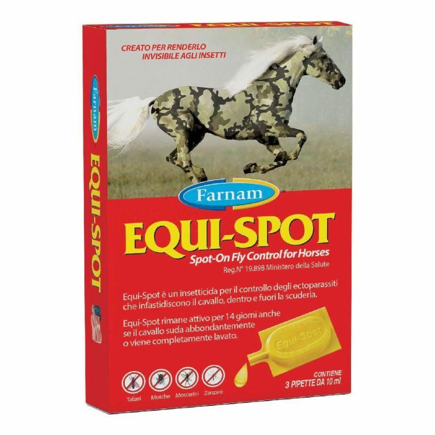 Equi-Spot Trattamento Antiparassitario da 10ml per Cavalli - Confezione da 3 Pipette