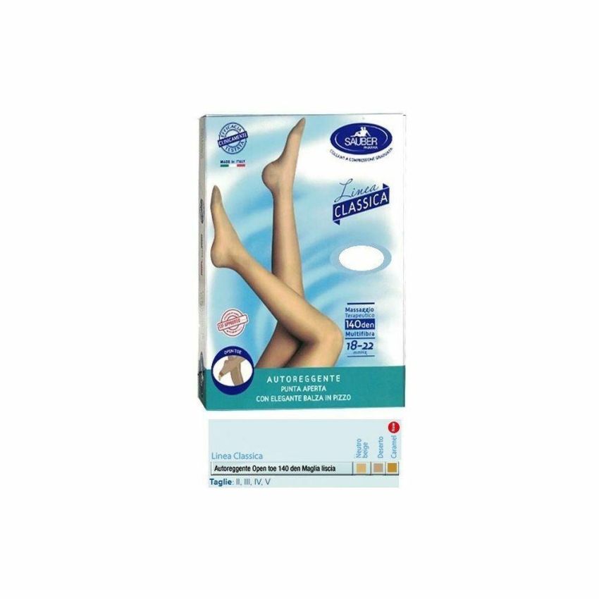 Sauber Calza Autoreggente Nero 70 Denari Microrete Taglia 3