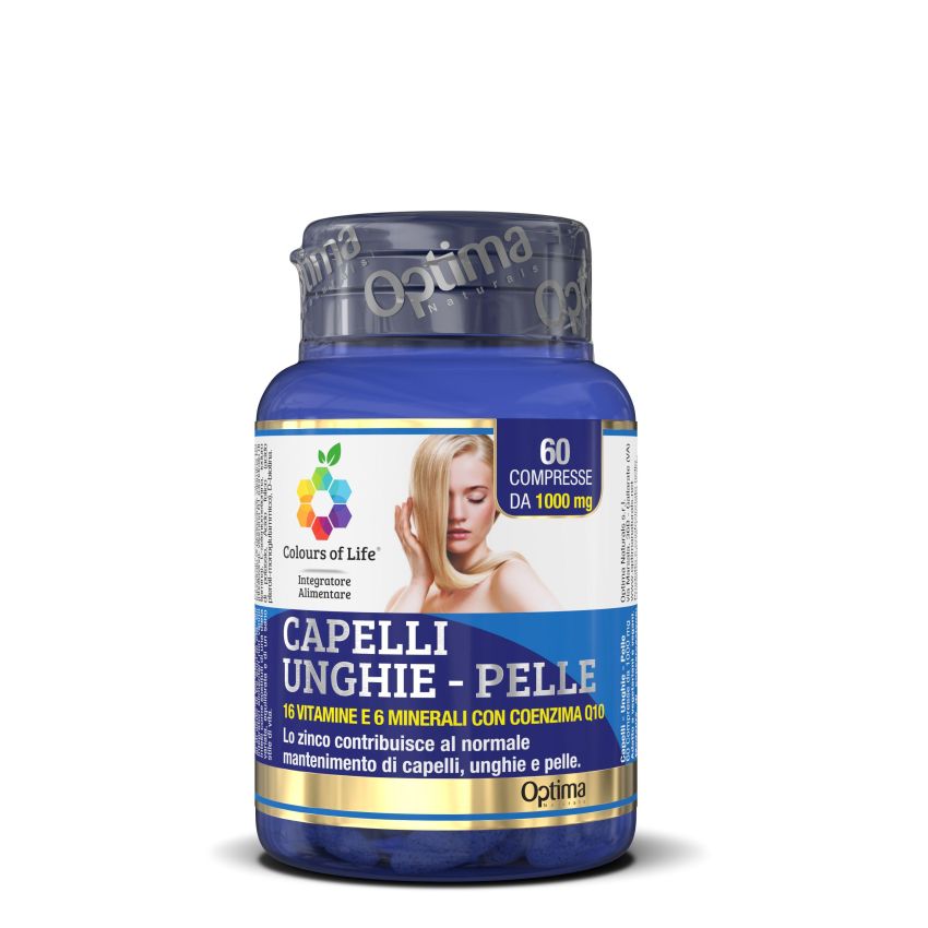 Colours Of Life - Compresse Multivitaminiche per Capelli, Unghie e Pelle - 60 Pezzi