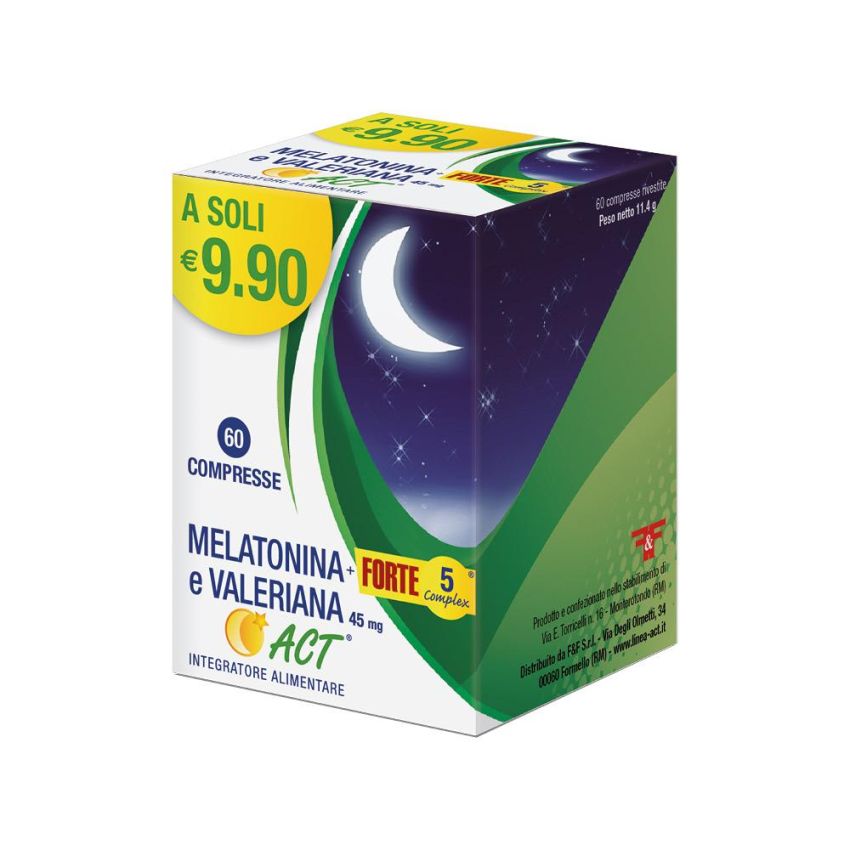 Melatonina Act Forte 1mg con Complesso Valeriana - 60 Compresse