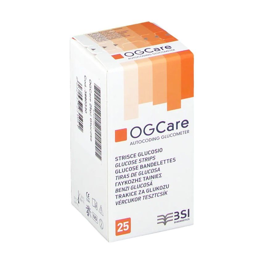Ogcare - Set di 25 Strisce per Misurazione del Livello di Glicemia