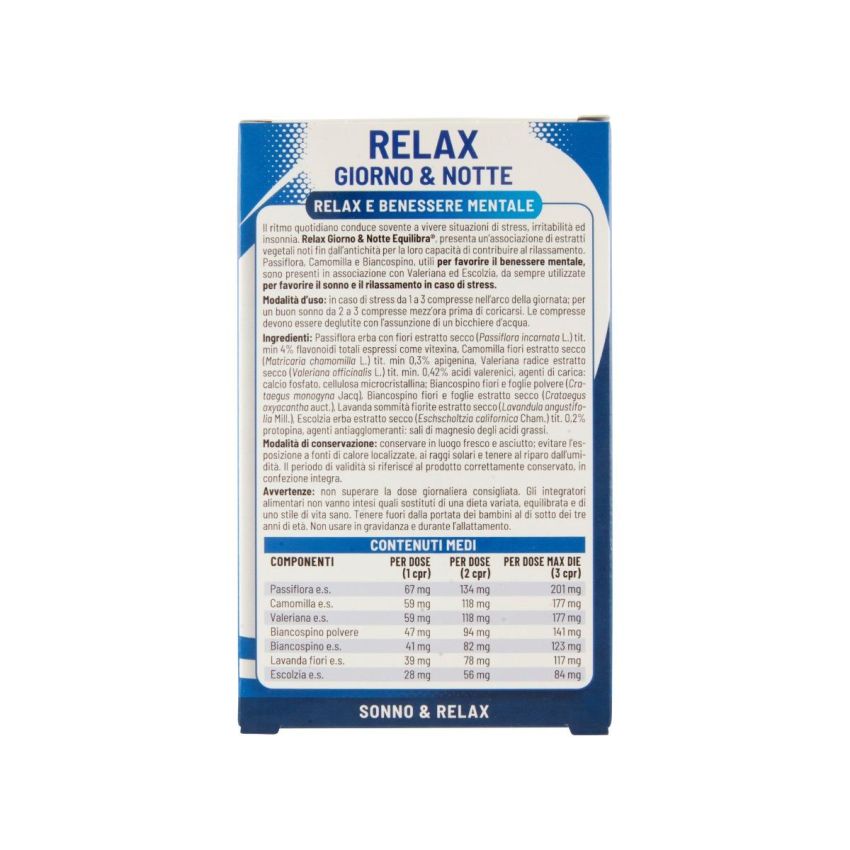 Equilibra Relax: Compresse di Giorno e Notte per l'Equilibrio - 50 compresse