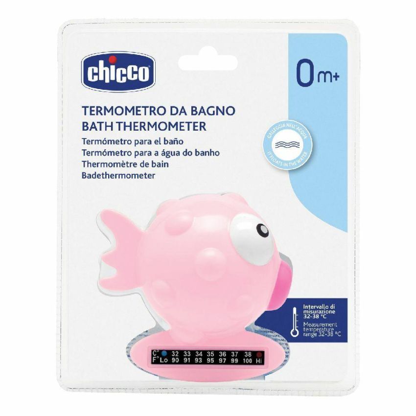 Chicco Termometro per il Bagno in Forma di Pesce, Colore Rosa