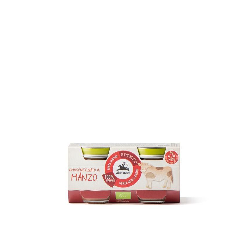 Omogeneizzato Biologico al Manzo per Bambini da 4-6 Mesi, 2x80g