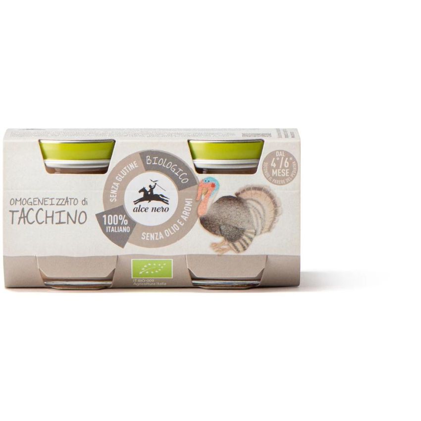 Omogeneizzato Biologico al Tacchino per Bambini 4-6 Mesi - 2x80g