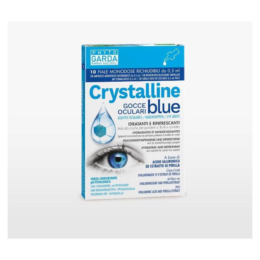Crystalline Blue: Fiale Gocce Oculari da 0,5ml, Confezione da 10 Pezzi