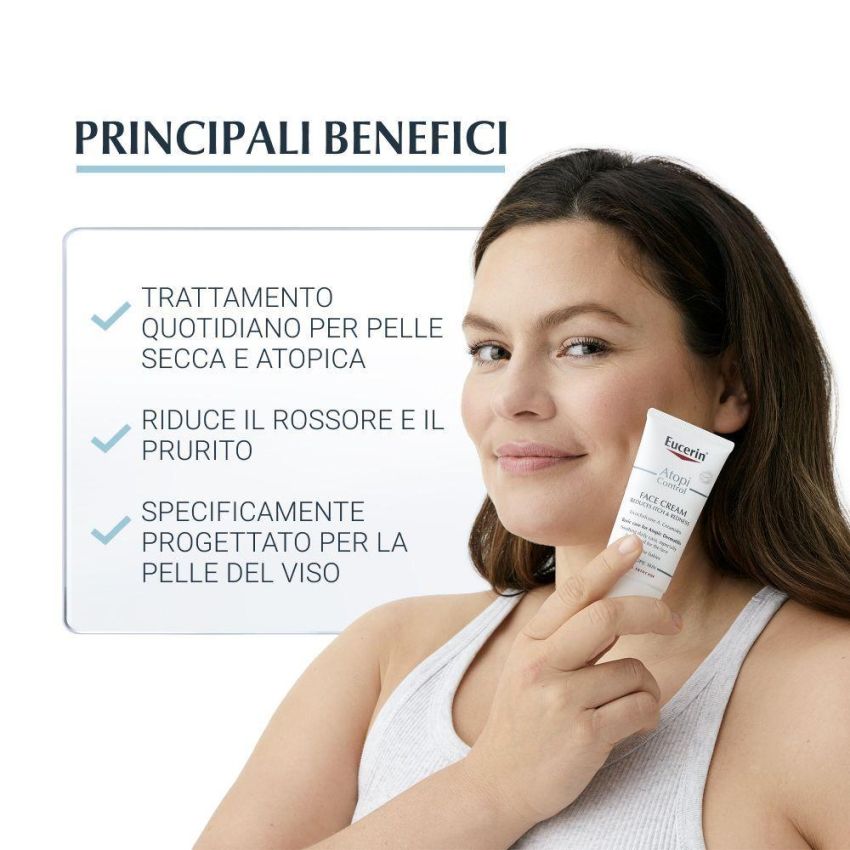 Eucerin AtopiControl Crema Idratante per il Viso - 50ml