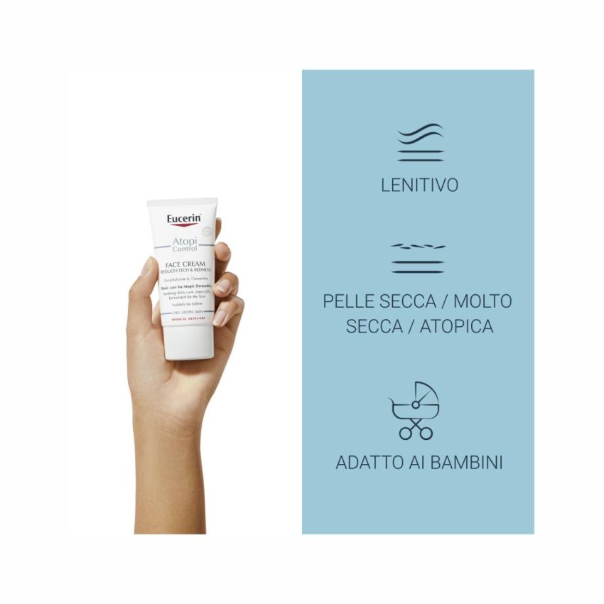 Eucerin AtopiControl Crema Idratante per il Viso - 50ml