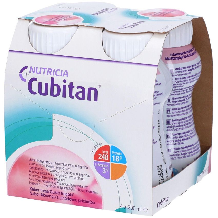 Cubitan Fragola: Pacco da 4 bottiglie da 200ml