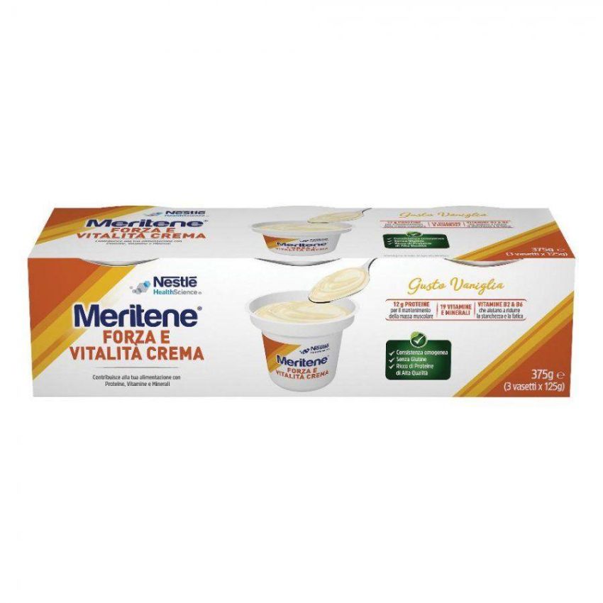 Meritene Crema di Vaniglia - Confezione da 3x125g