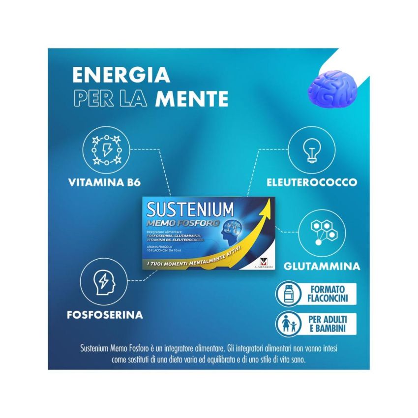 Sustenium Memo - Fosforo Potenziato, 10x10ml Confezione
