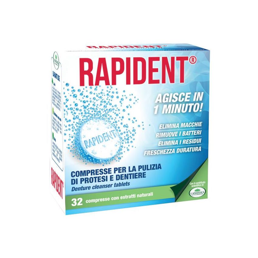 Rapident - Compresse Effervescenti per l'Igiene Orale, 32 Pezzi