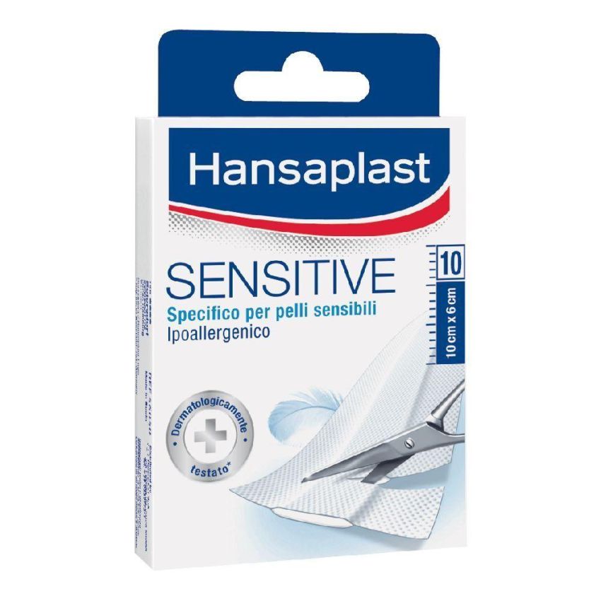 Hansaplast Strisce Pretagliate Sensitive 1x6cm - Pacco da 10 Pezzi
